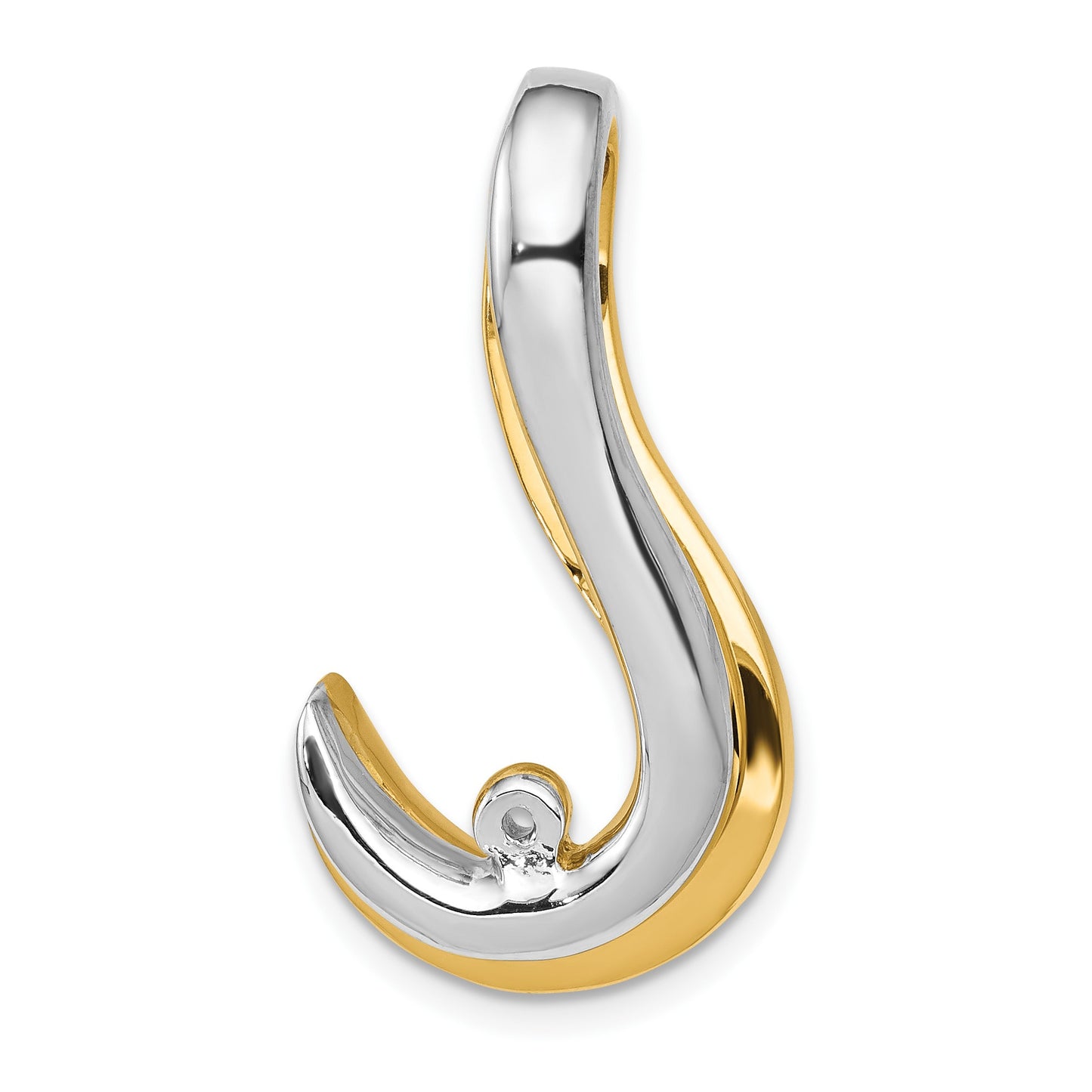 14k Two-tone Peg-Set Fancy Slide Mounting Fits up to 8mm Regular/10mm Fancy or Reversible Omega