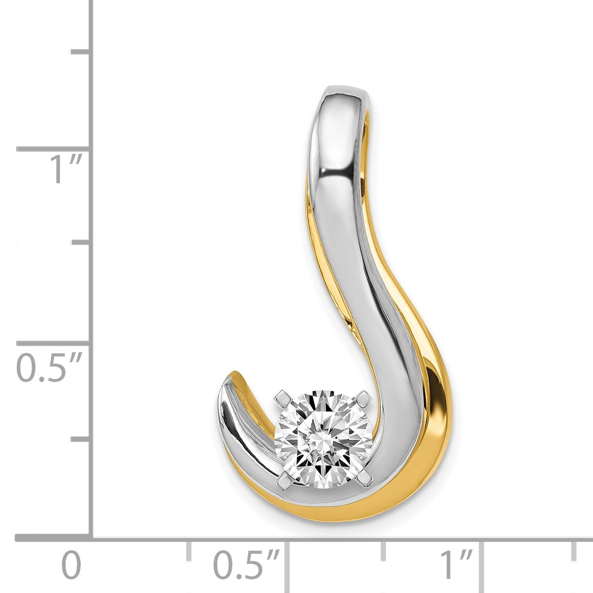 14k Two-tone Peg-Set Fancy Slide Mounting Fits up to 8mm Regular/10mm Fancy or Reversible Omega