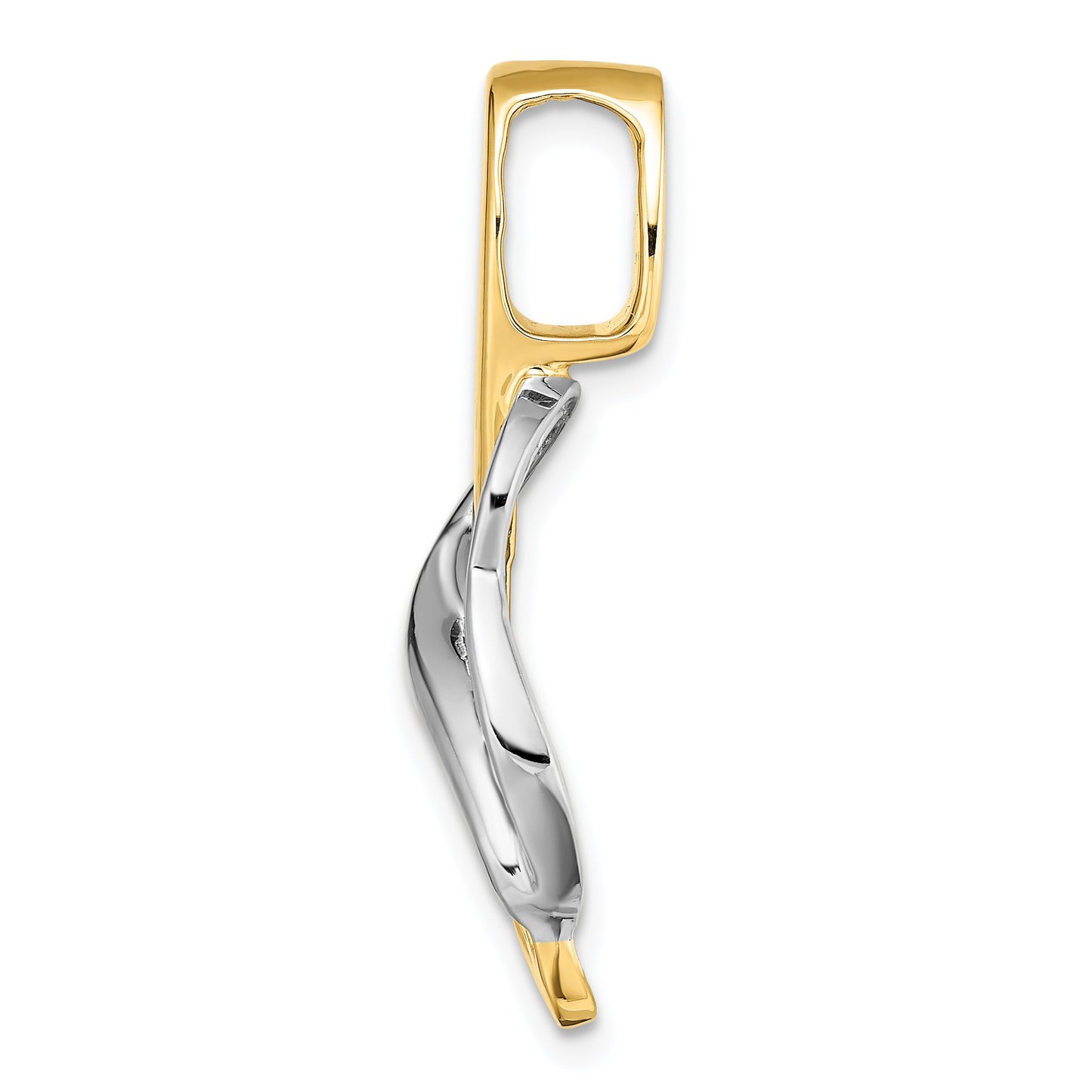 14k Two-tone Peg-Set Fancy Slide Mounting Fits up to 4mm Regular/6mm Fancy or Reversible Omega