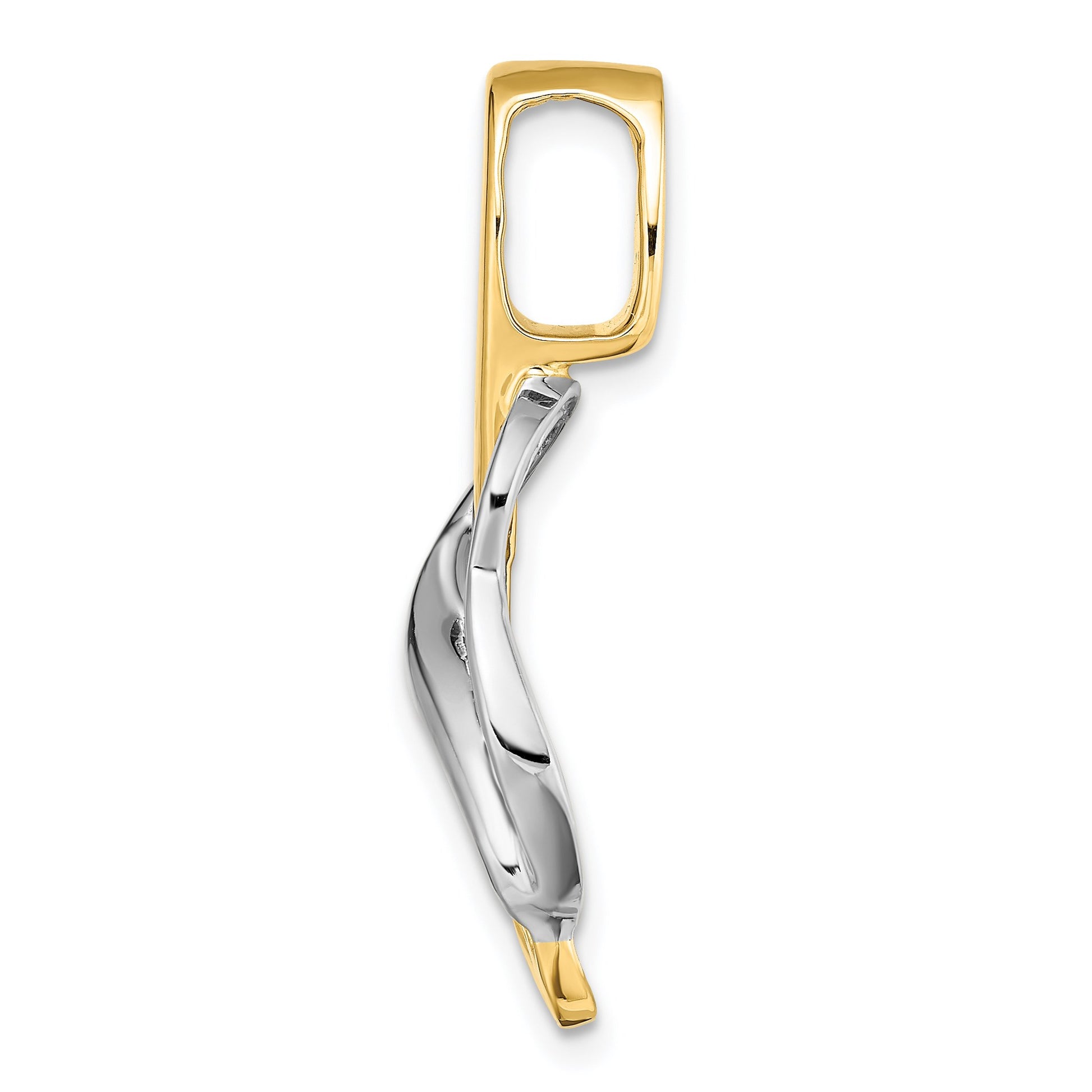 14k Two-tone Peg-Set Fancy Slide Mounting Fits up to 4mm Regular/6mm Fancy or Reversible Omega