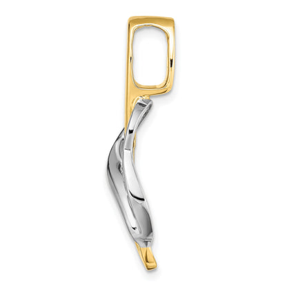 14k Two-tone Peg-Set Fancy Slide Mounting Fits up to 4mm Regular/6mm Fancy or Reversible Omega