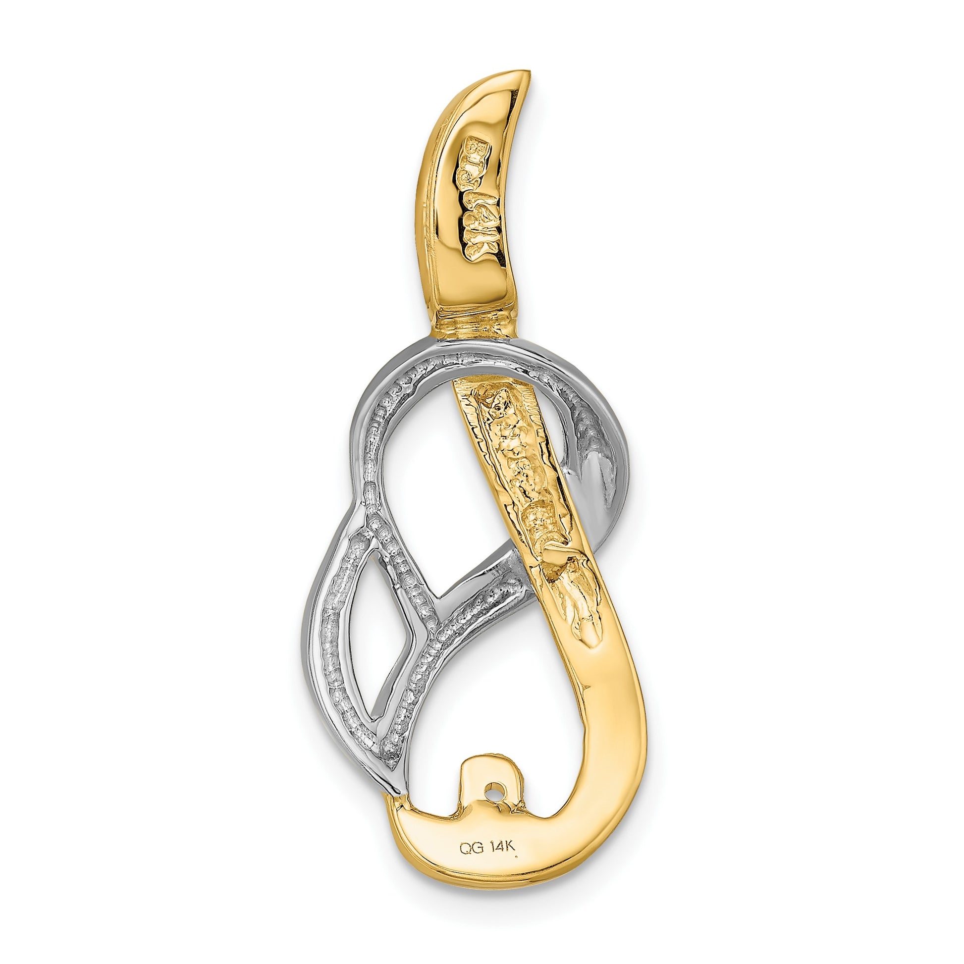 14k Two-tone Peg-Set Fancy Slide Mounting Fits up to 4mm Regular/6mm Fancy or Reversible Omega
