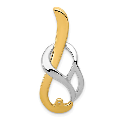 14k Two-tone Peg-Set Fancy Slide Mounting Fits up to 4mm Regular/6mm Fancy or Reversible Omega