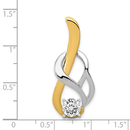 14k Two-tone Peg-Set Fancy Slide Mounting Fits up to 4mm Regular/6mm Fancy or Reversible Omega