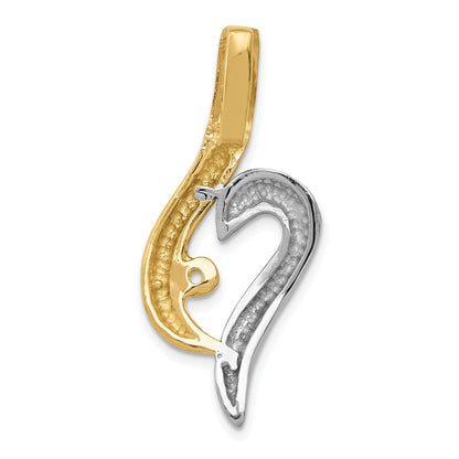 14k Two-tone Peg-Set Fancy Slide Mounting Fits up to 6mm Regular/8mm Fancy or Reversible Omega