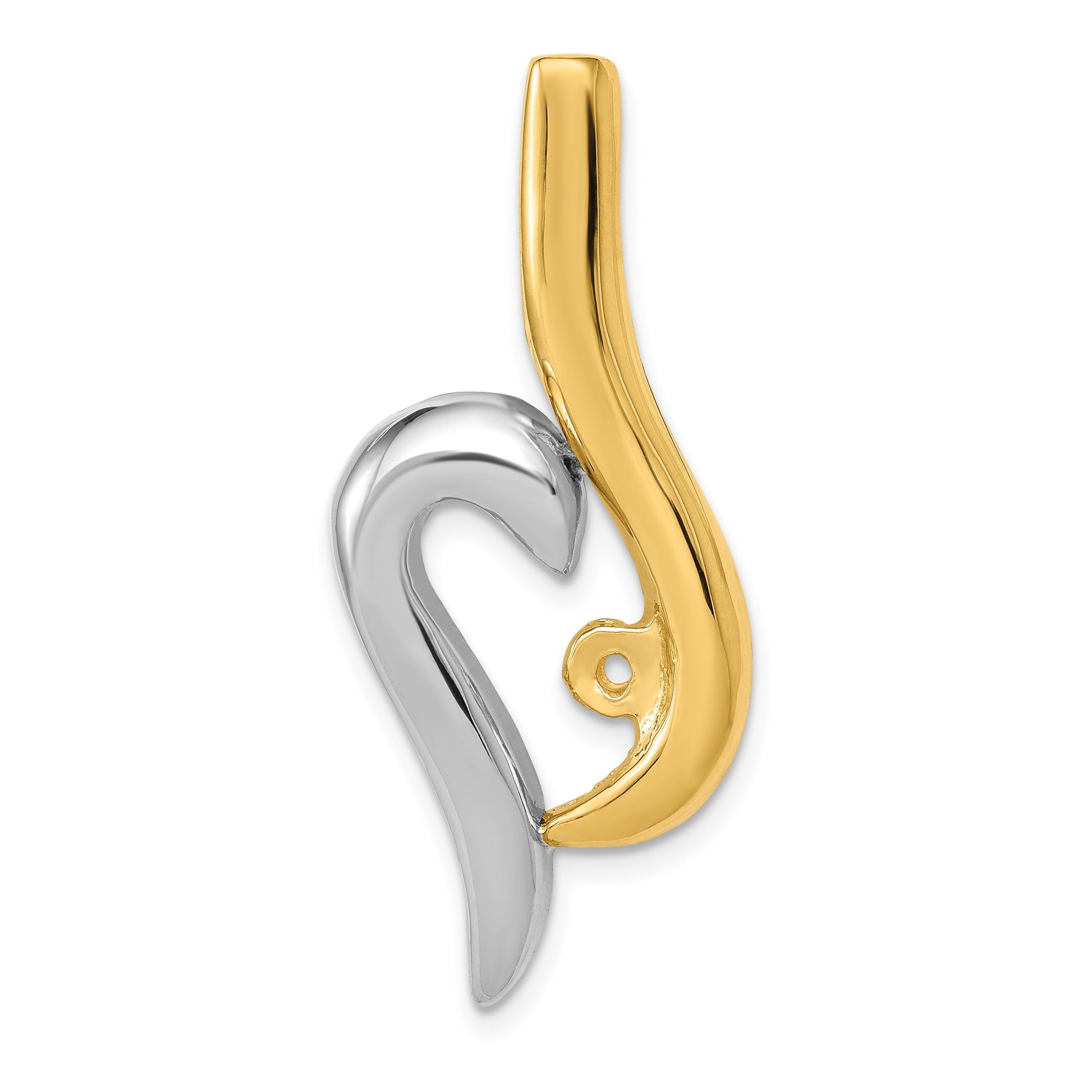 14k Two-tone Peg-Set Fancy Slide Mounting Fits up to 6mm Regular/8mm Fancy or Reversible Omega