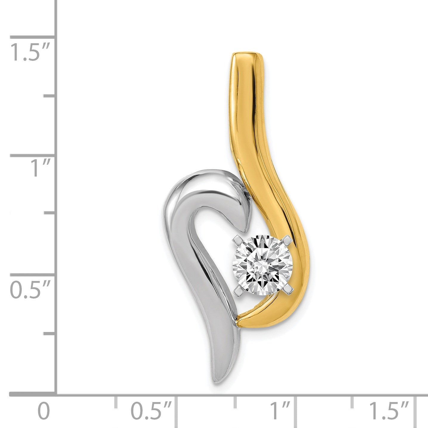 14k Two-tone Peg-Set Fancy Slide Mounting Fits up to 6mm Regular/8mm Fancy or Reversible Omega