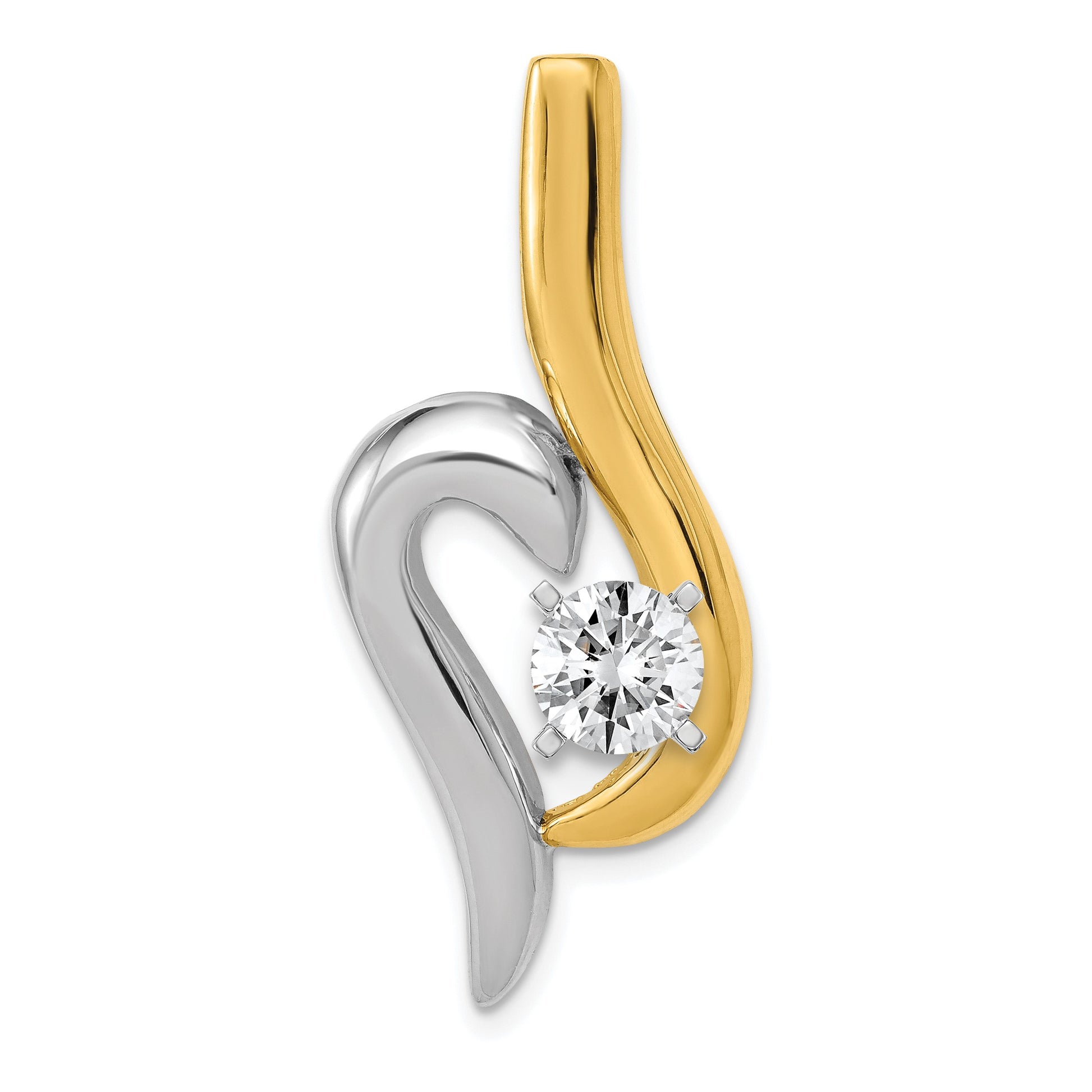 14k Two-tone Peg-Set Fancy Slide Mounting Fits up to 6mm Regular/8mm Fancy or Reversible Omega