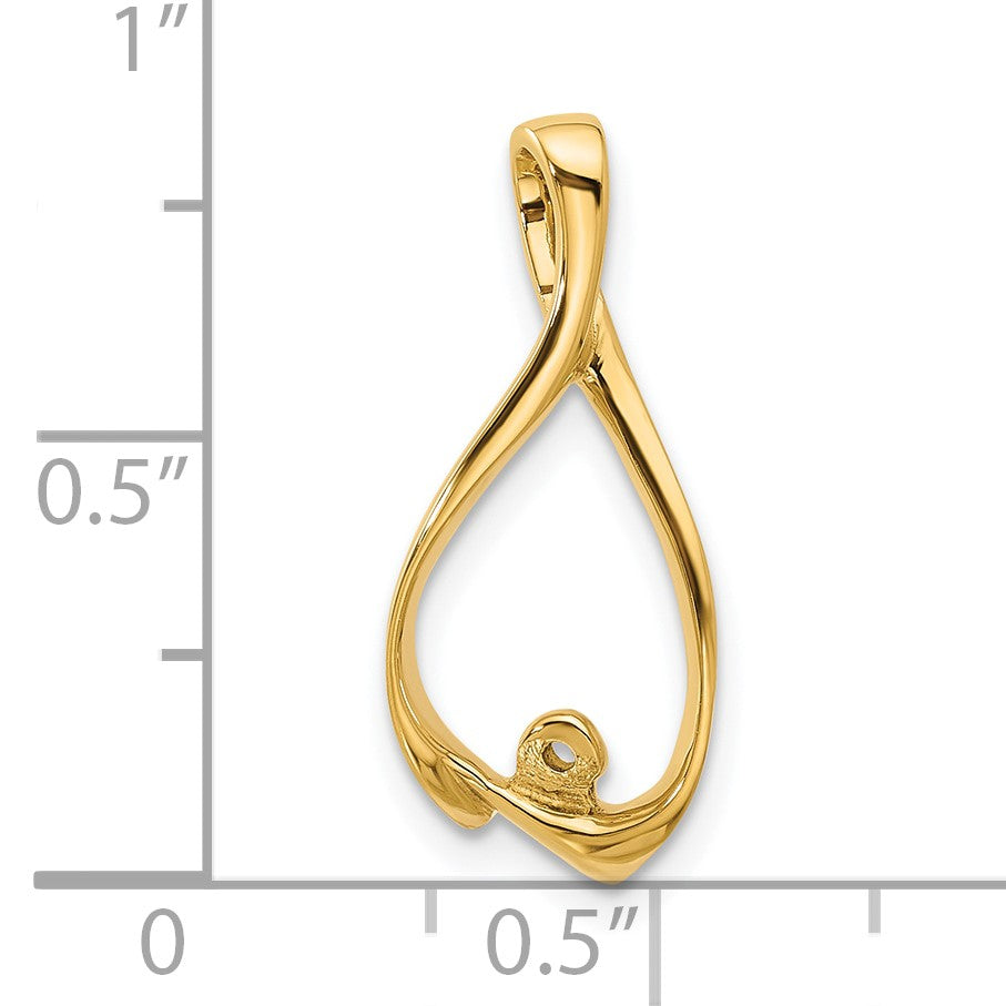 14k Peg-Set Diamond Slide Mounting Fits up to 2mm Regular/3mm Fancy or Reversible Omega