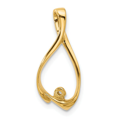 14k Peg-Set Diamond Slide Mounting Fits up to 2mm Regular/3mm Fancy or Reversible Omega