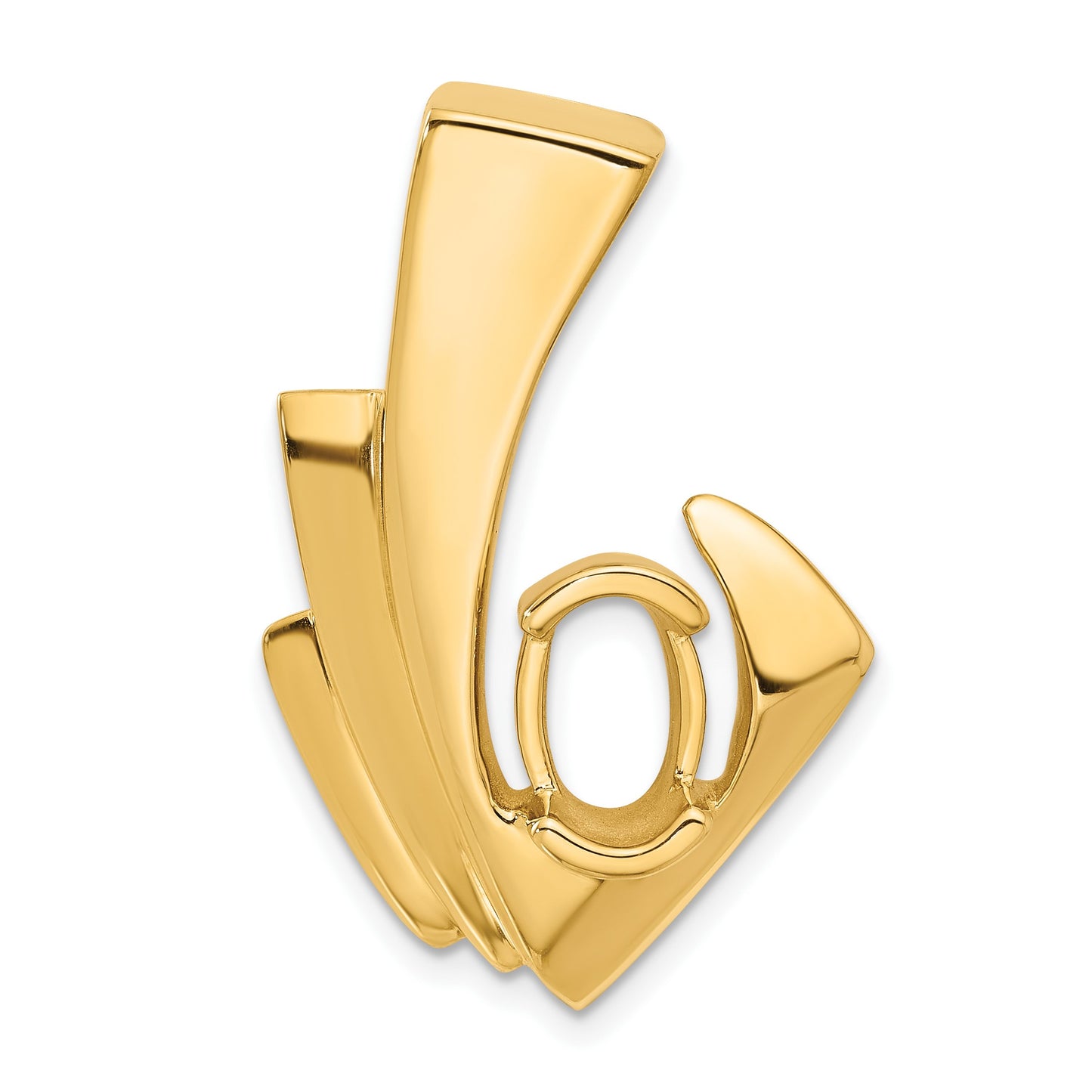 14k Holds 9x7mm Oval Stone Slide Mounting Fits up to 6mm Regular/8mm Fancy or Reversible Omega
