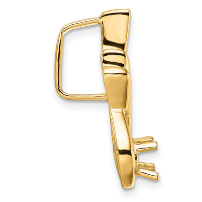 14k Holds 5mm Stone Slide Mounting Fits up to 8mm Regular/Fancy/Reversible Omega