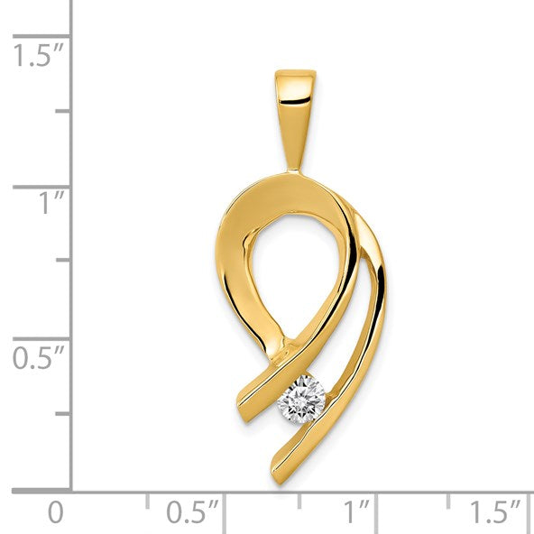 14k Complete 1/4 carat AA Diamond Slide Fits up to 2mm Regular/6mm Fancy or Reversible Omega