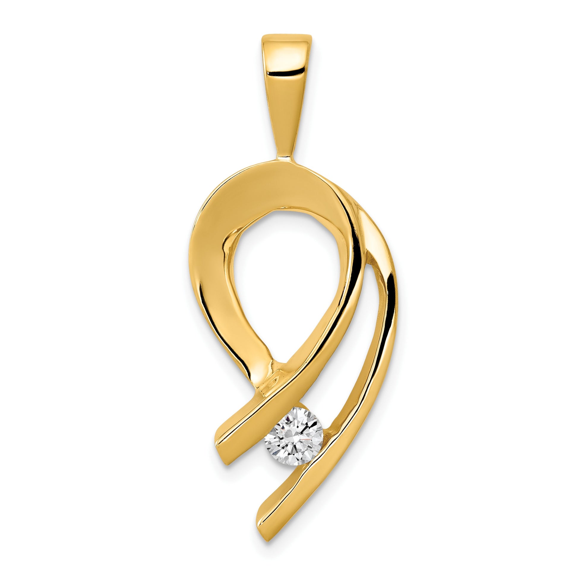 14k Complete 1/4 carat AA Diamond Slide Fits up to 2mm Regular/6mm Fancy or Reversible Omega