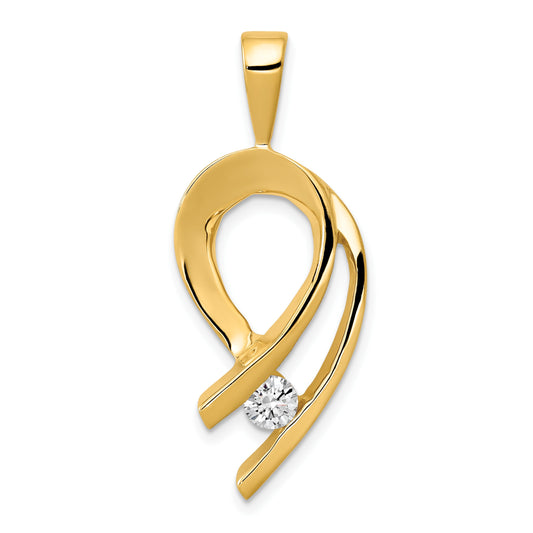 14k Complete 1/4 carat AA Diamond Slide Fits up to 2mm Regular/6mm Fancy or Reversible Omega