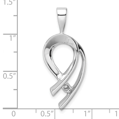 14k White Gold Holds 4mm Stone Slide Mounting Fits up to 2mm Regular/6mm Fancy or Reversible Omega