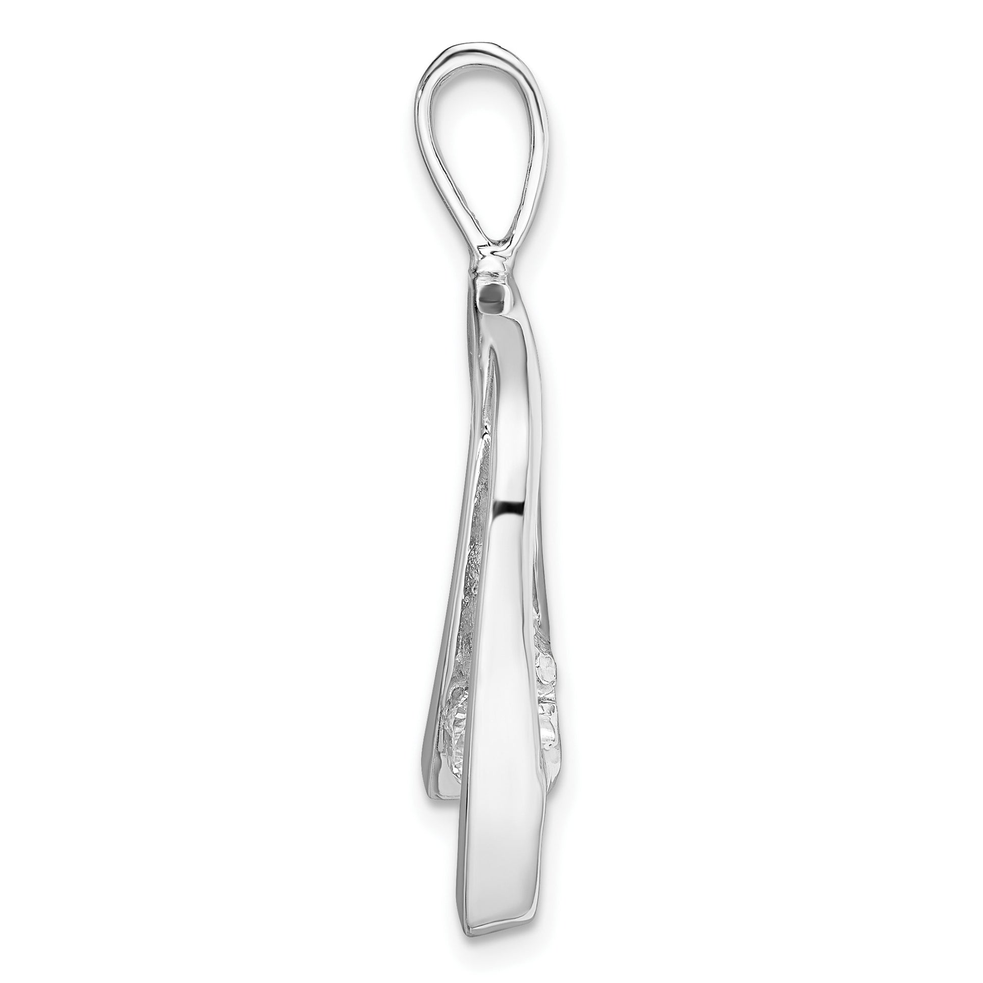 14k White Gold Complete 1/4 carat AA Diamond Slide Fits up to 2mm Regular/6mm Fancy or Reversible Omega