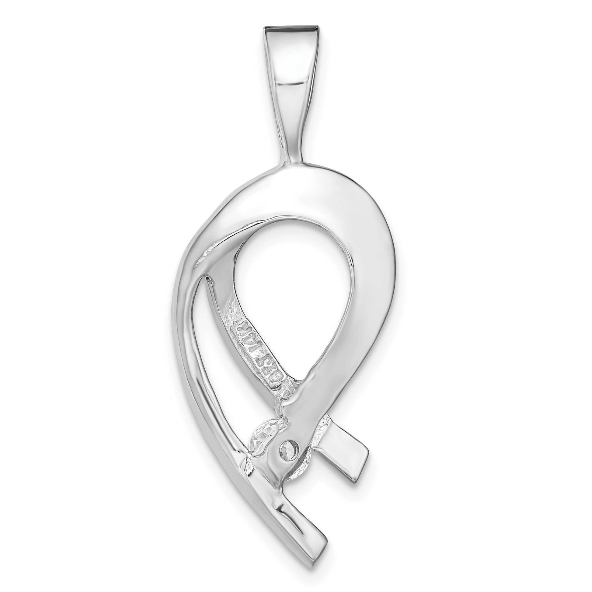 14k White Gold Complete 1/4 carat AA Diamond Slide Fits up to 2mm Regular/6mm Fancy or Reversible Omega