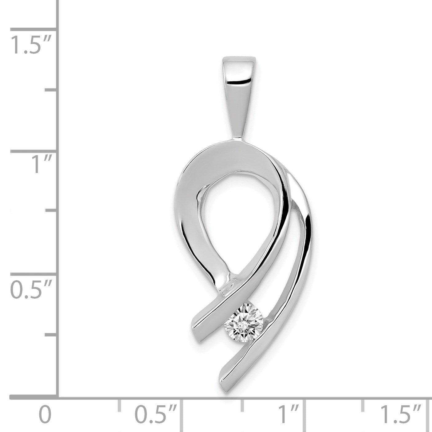 14k White Gold Complete 1/4 carat AA Diamond Slide Fits up to 2mm Regular/6mm Fancy or Reversible Omega