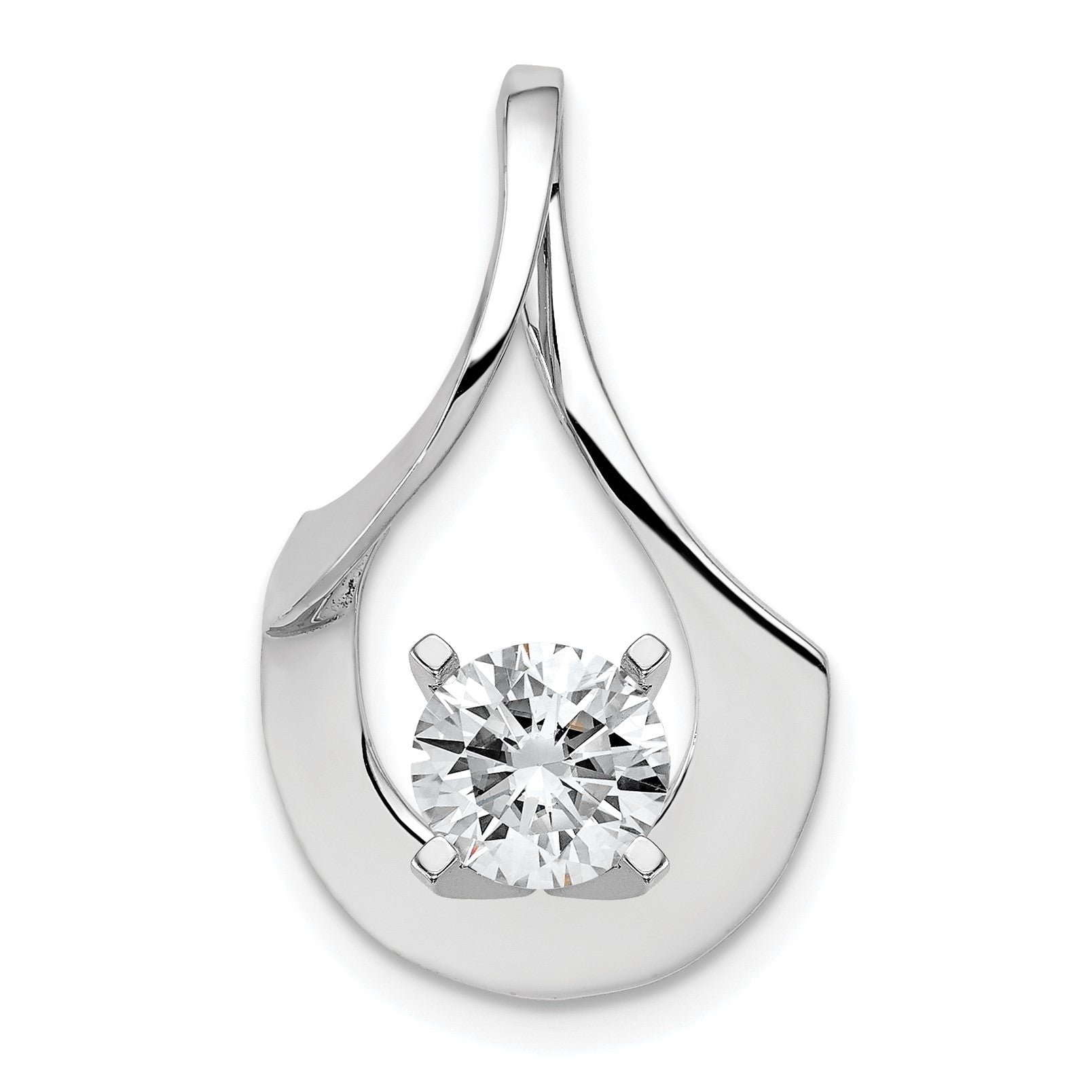 14k White Gold Peg-Set Fancy Slide Mounting Fits up to 6mm Regular/8mm Fancy or Reversible Omega