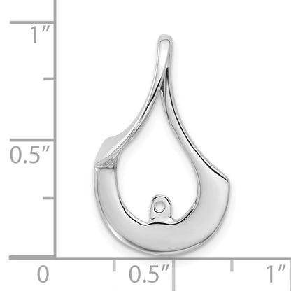 14k White Gold Peg-Set Fancy Slide Mounting Fits up to 6mm Regular/8mm Fancy or Reversible Omega