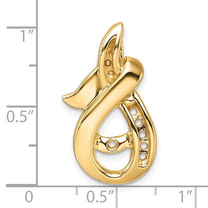 14k Peg-Set and Channel Diamond Slide Mounting Fits up to 6mm Regular/8mm Fancy or Reversible Omega