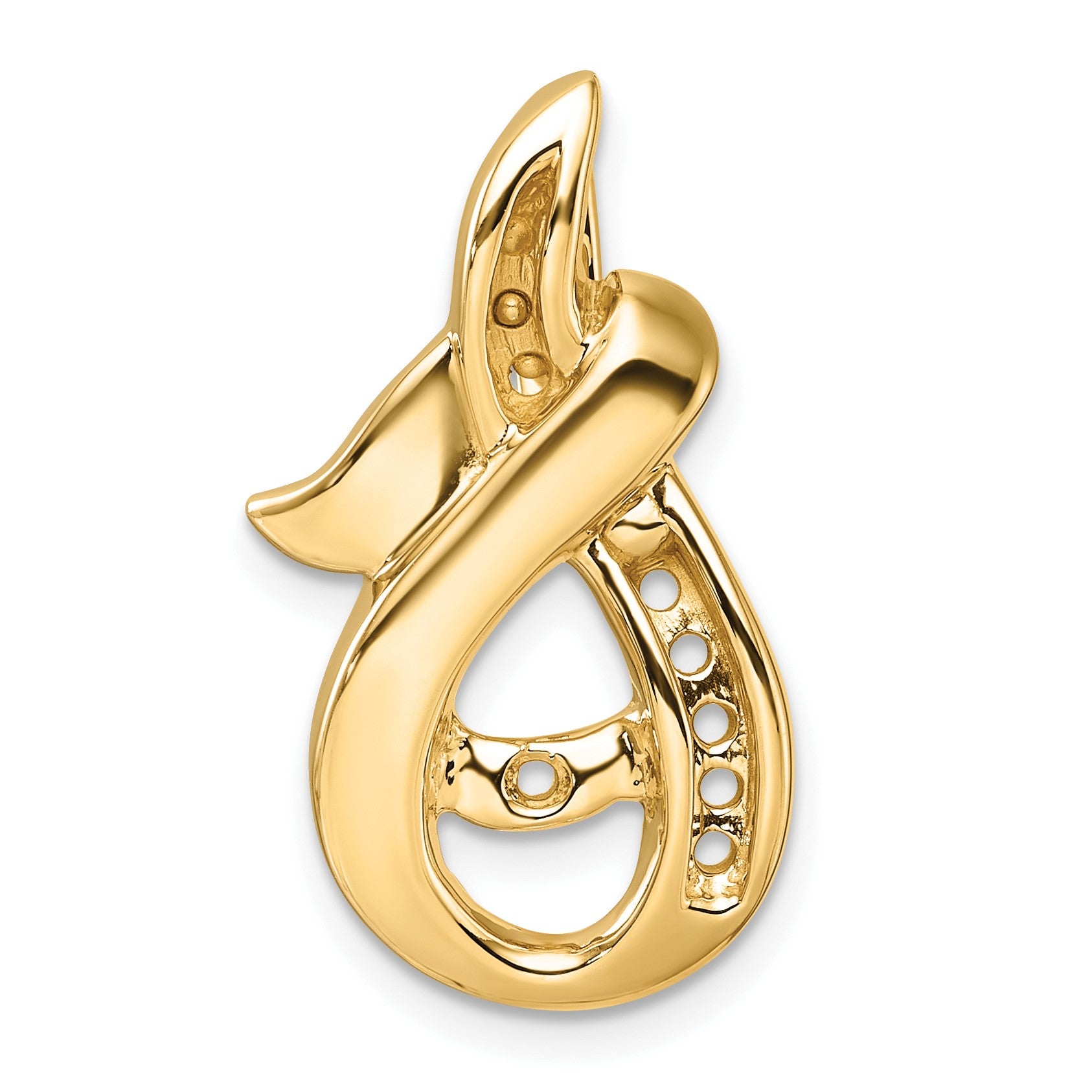 14k Peg-Set and Channel Diamond Slide Mounting Fits up to 6mm Regular/8mm Fancy or Reversible Omega