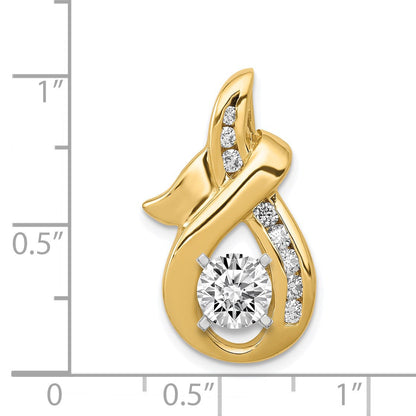 14k Peg-set A Diamond Semi-Mount Slide Fits up to 6mm Regular/8mm Fancy or Reversible Omega