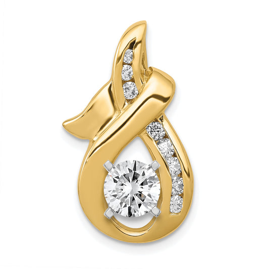 14k Peg-set AAA Diamond Semi-Mount Slide Fits up to 6mm Regular/8mm Fancy or Reversible Omega
