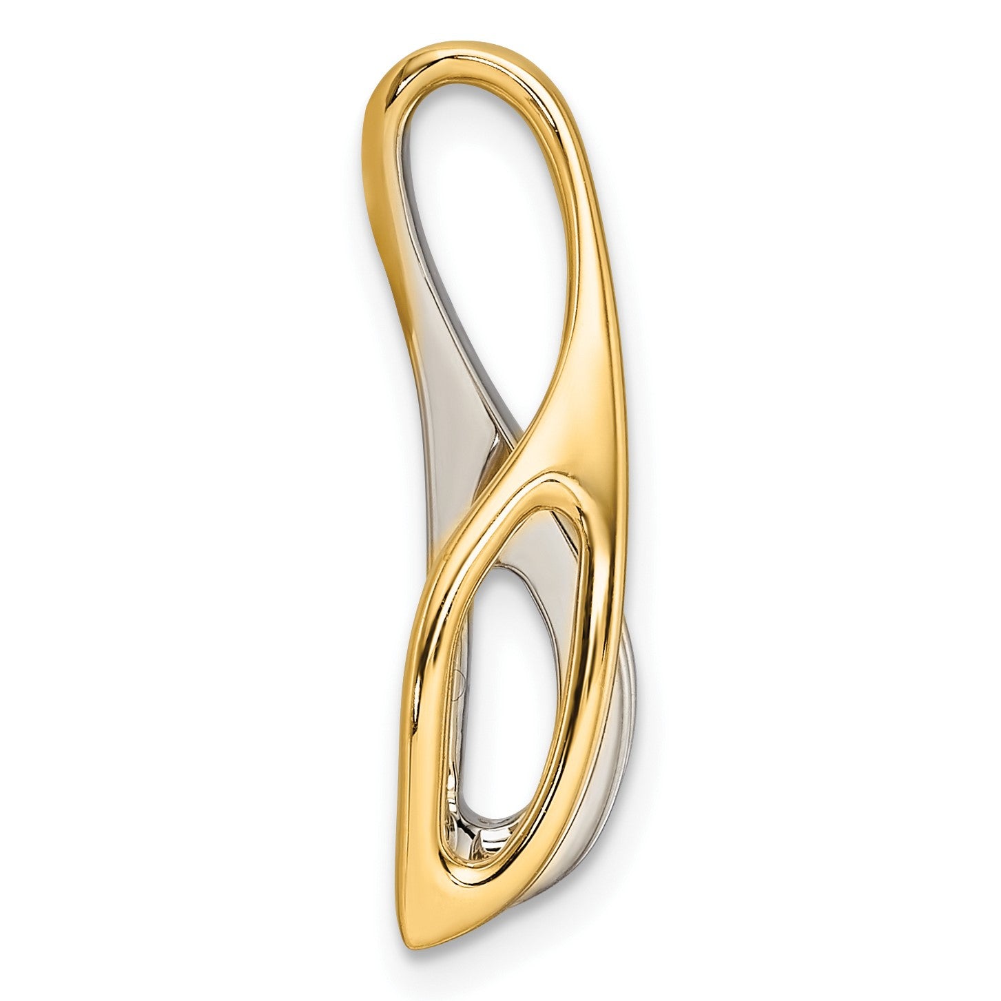 14k Two-tone Peg-Set and Channel Diamond Slide Mounting Fits up to 4mm Regular/6mm Fancy or Reversible Omega
