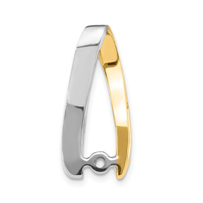 14k Two-tone Peg-Set AAA Diamond Semi-Mount Slide Fits up to 4mm Regular/6mm Fancy or Reversible Omega