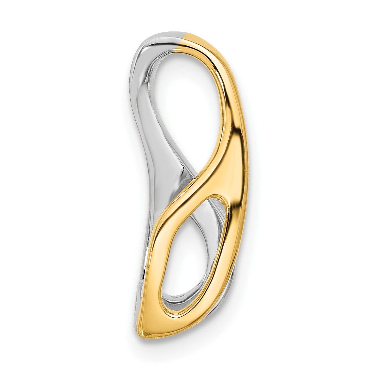 14k Two-tone Peg-Set and Channel Diamond Slide Mounting Fits up to 2mm Regular/6mm Fancy or Reversible Omega