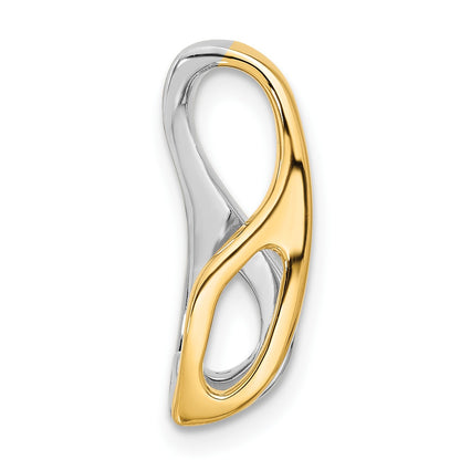 14k Two-tone Peg-Set and Channel Diamond Slide Mounting Fits up to 2mm Regular/6mm Fancy or Reversible Omega