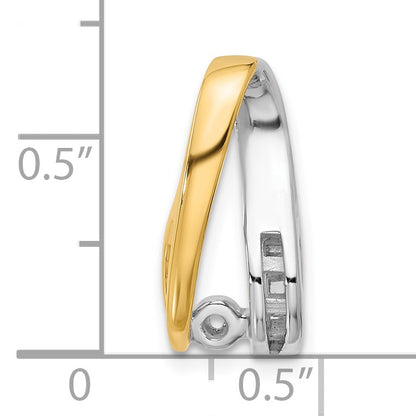 14k Two-tone Peg-Set and Channel Diamond Slide Mounting Fits up to 2mm Regular/6mm Fancy or Reversible Omega