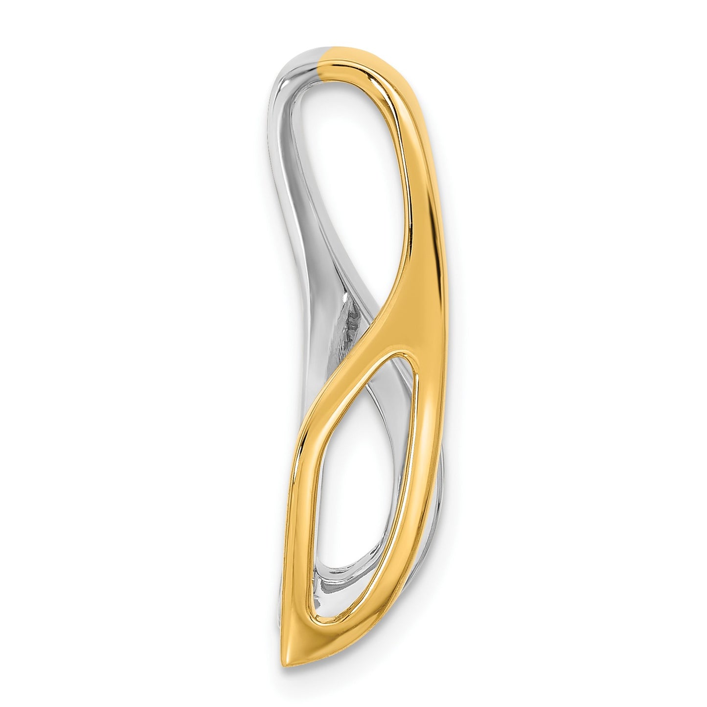 14k Two-tone Peg-Set and Channel Diamond Slide Mounting Fits up to 6mm Regular/8mm Fancy or Reversible Omega