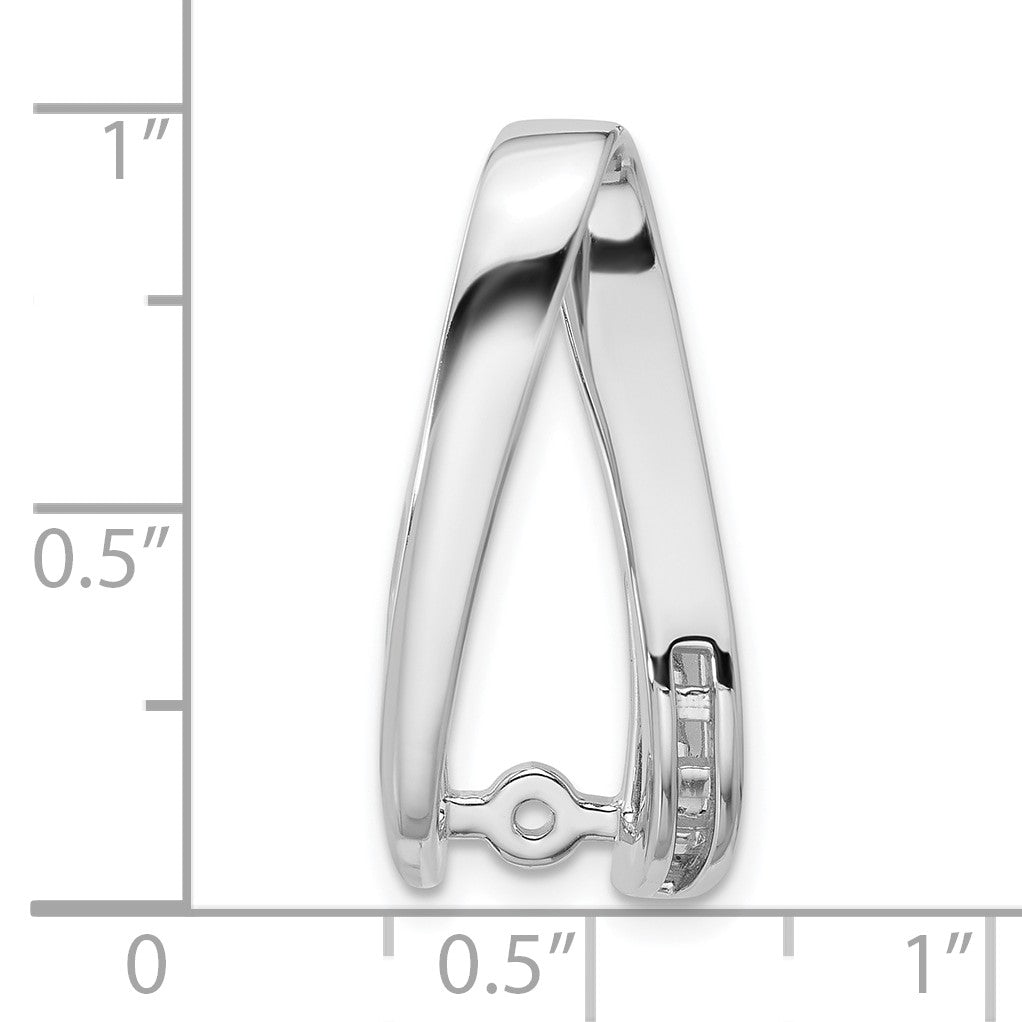 14k White Gold Peg-Set and Channel Diamond Slide Mounting Fits up to 8mm Regular/6mm Fancy or Reversible Omega