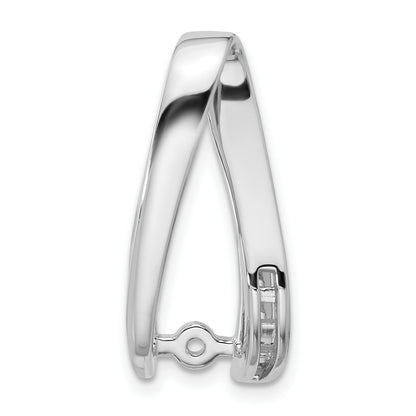 14k White Gold Peg-Set and Channel Diamond Slide Mounting Fits up to 8mm Regular/6mm Fancy or Reversible Omega
