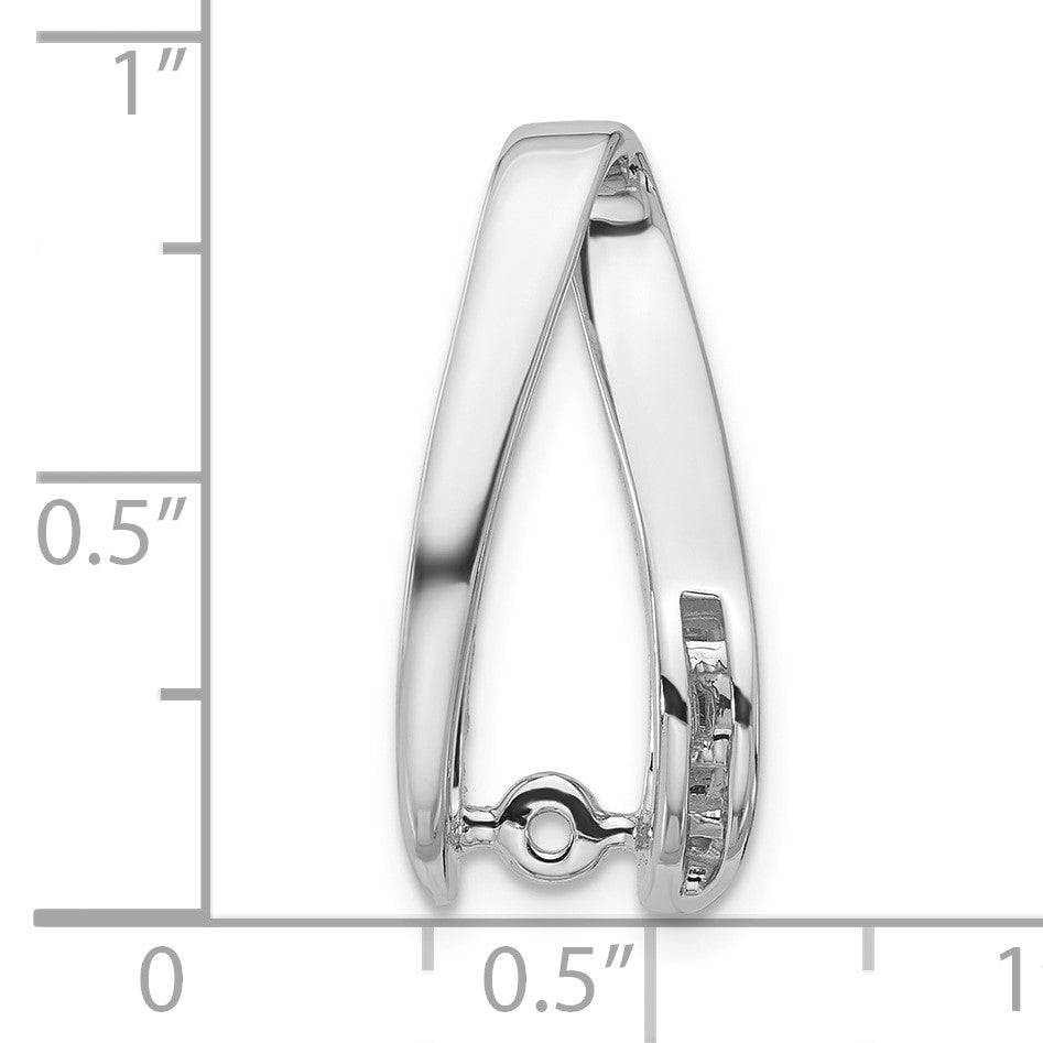 14k White Gold Peg-Set and Channel Diamond Slide Mounting Fits up to 4mm Regular/6mm Fancy or Reversible Omega
