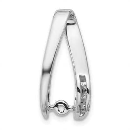 14k White Gold Peg-Set and Channel Diamond Slide Mounting Fits up to 4mm Regular/6mm Fancy or Reversible Omega