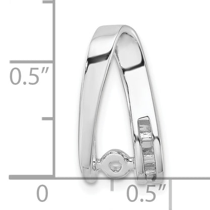 14k White Gold Peg-Set and Channel Diamond Slide Mounting Fits up to 2mm Regular/6mm Fancy or Reversible Omega