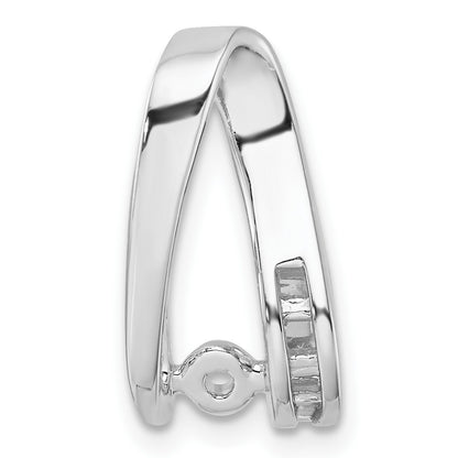 14k White Gold Peg-Set and Channel Diamond Slide Mounting Fits up to 2mm Regular/6mm Fancy or Reversible Omega