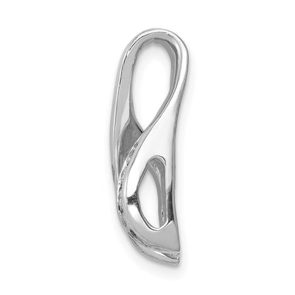 14k White Gold Peg-Set AAA Diamond Semi-Mount Slide Fits up to 2mm Regular/6mm Fancy or Reversible Omega