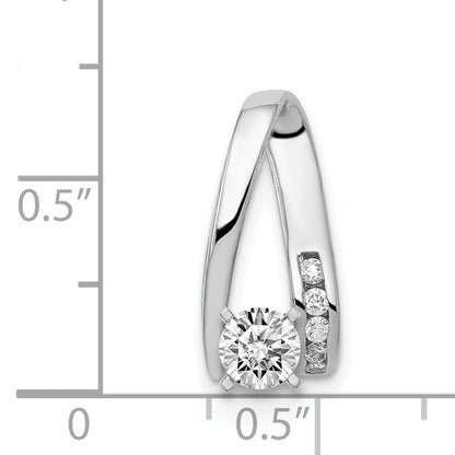 14k White Gold Peg-Set AAA Diamond Semi-Mount Slide Fits up to 2mm Regular/6mm Fancy or Reversible Omega