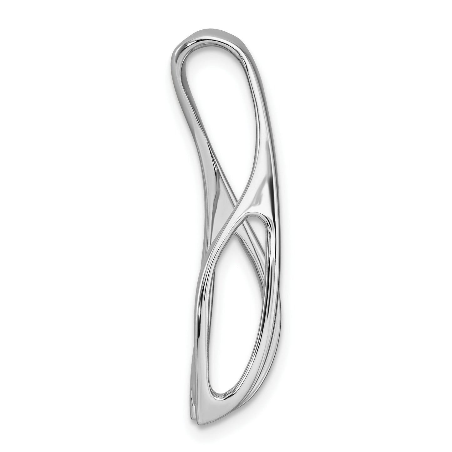 14k White Gold Peg-Set Diamond Slide Mounting Fits up to 6mm Regular/8mm Fancy or Reversible Omega
