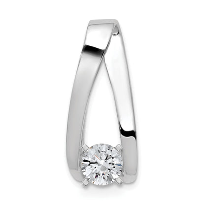 14k White Gold Peg-Set Diamond Slide Mounting Fits up to 6mm Regular/8mm Fancy or Reversible Omega