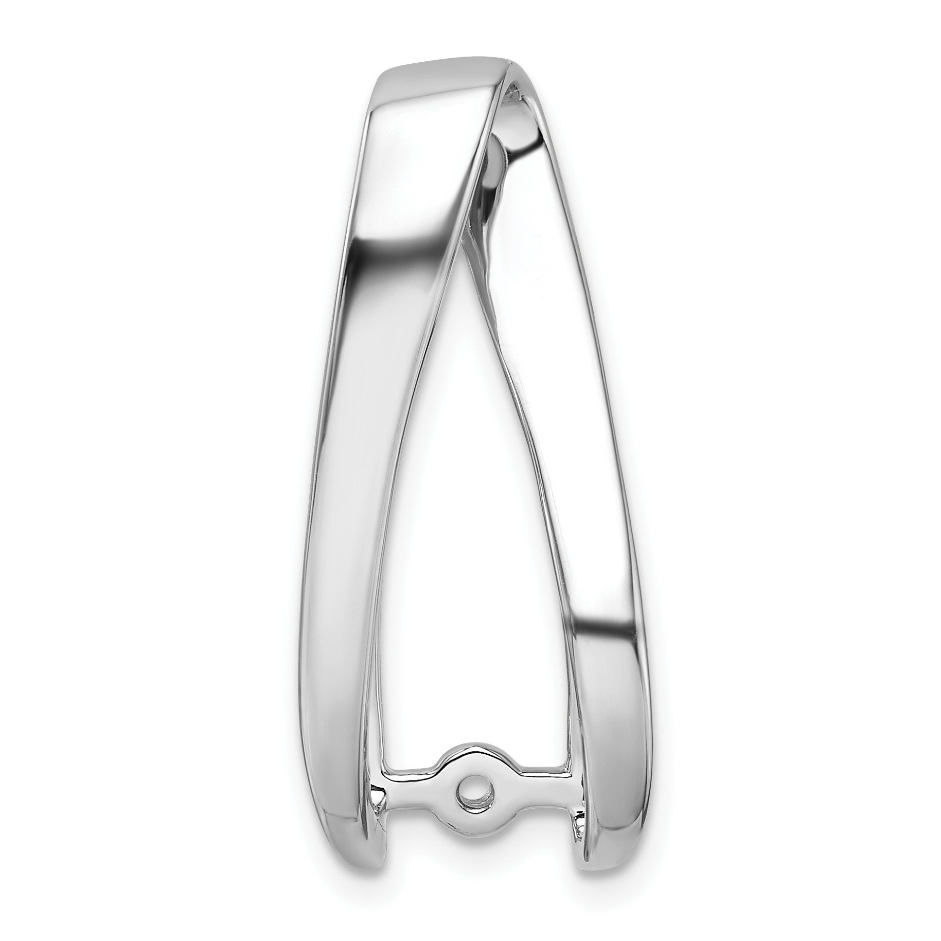 14k White Gold Peg-Set Diamond Slide Mounting Fits up to 6mm Regular/8mm Fancy or Reversible Omega