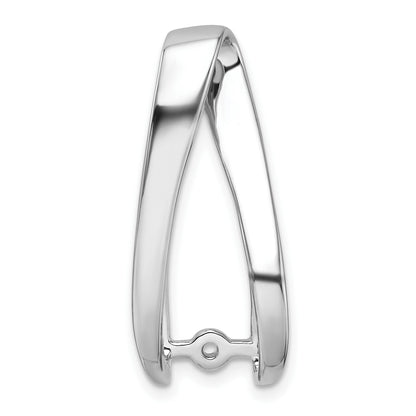 14k White Gold Peg-Set Diamond Slide Mounting Fits up to 6mm Regular/8mm Fancy or Reversible Omega