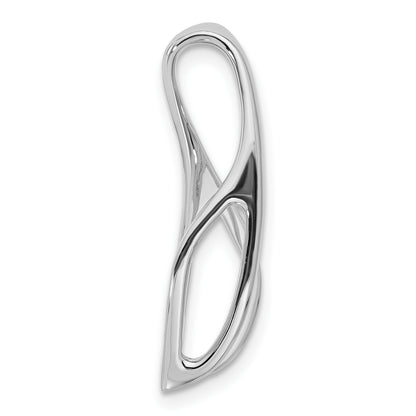 14k White Gold Peg-Set Diamond Slide Mounting Fits up to 6mm Regular/8mm Fancy or Reversible Omega