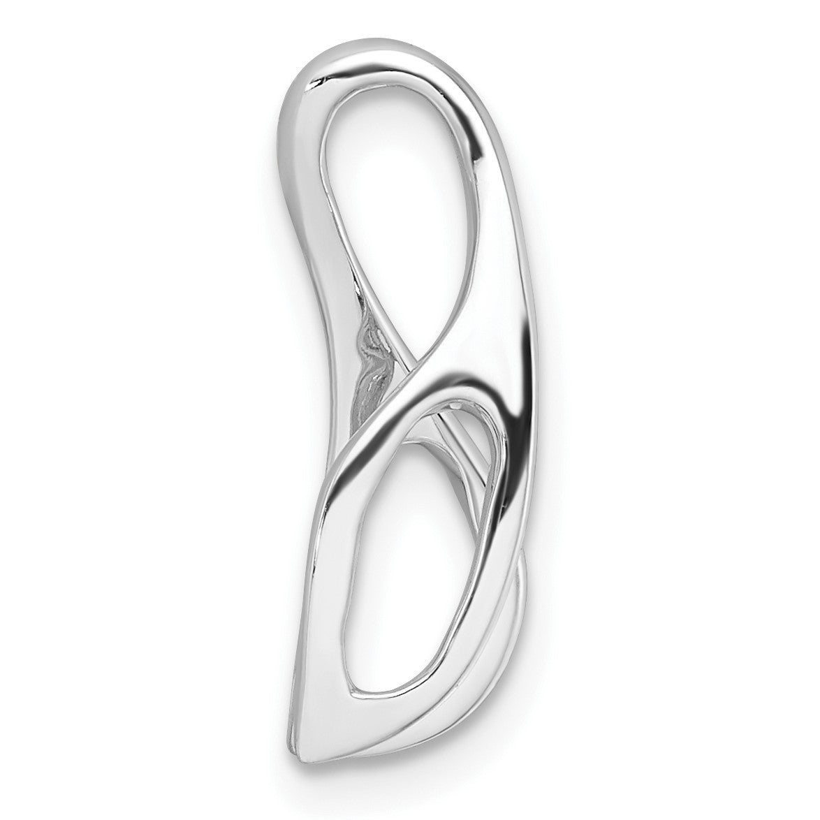 14k White Gold Peg-Set Diamond Slide Mounting Fits up to 2mm Regular/6mm Fancy or Reversible Omega