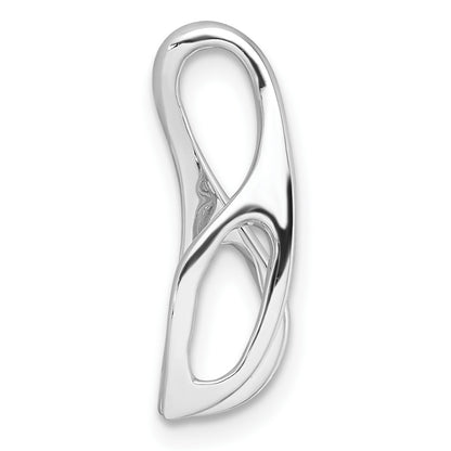 14k White Gold Peg-Set Diamond Slide Mounting Fits up to 2mm Regular/6mm Fancy or Reversible Omega